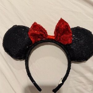 Disney Black Sequin Ears with Red Accent